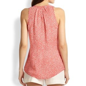 Joie Aruna Split Neck Blouse Top - Silk
